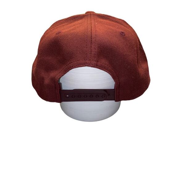Wool Blend Snapback Cap PR1DE Embroidered Maroon One Size by Yupoong - Picture 3 of 5
